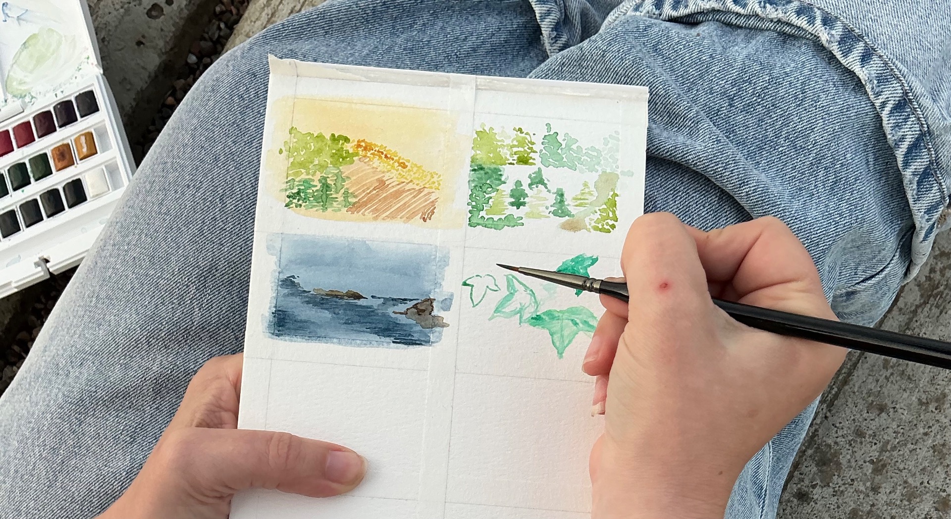 Hockney Inspired Watercolour Sketches