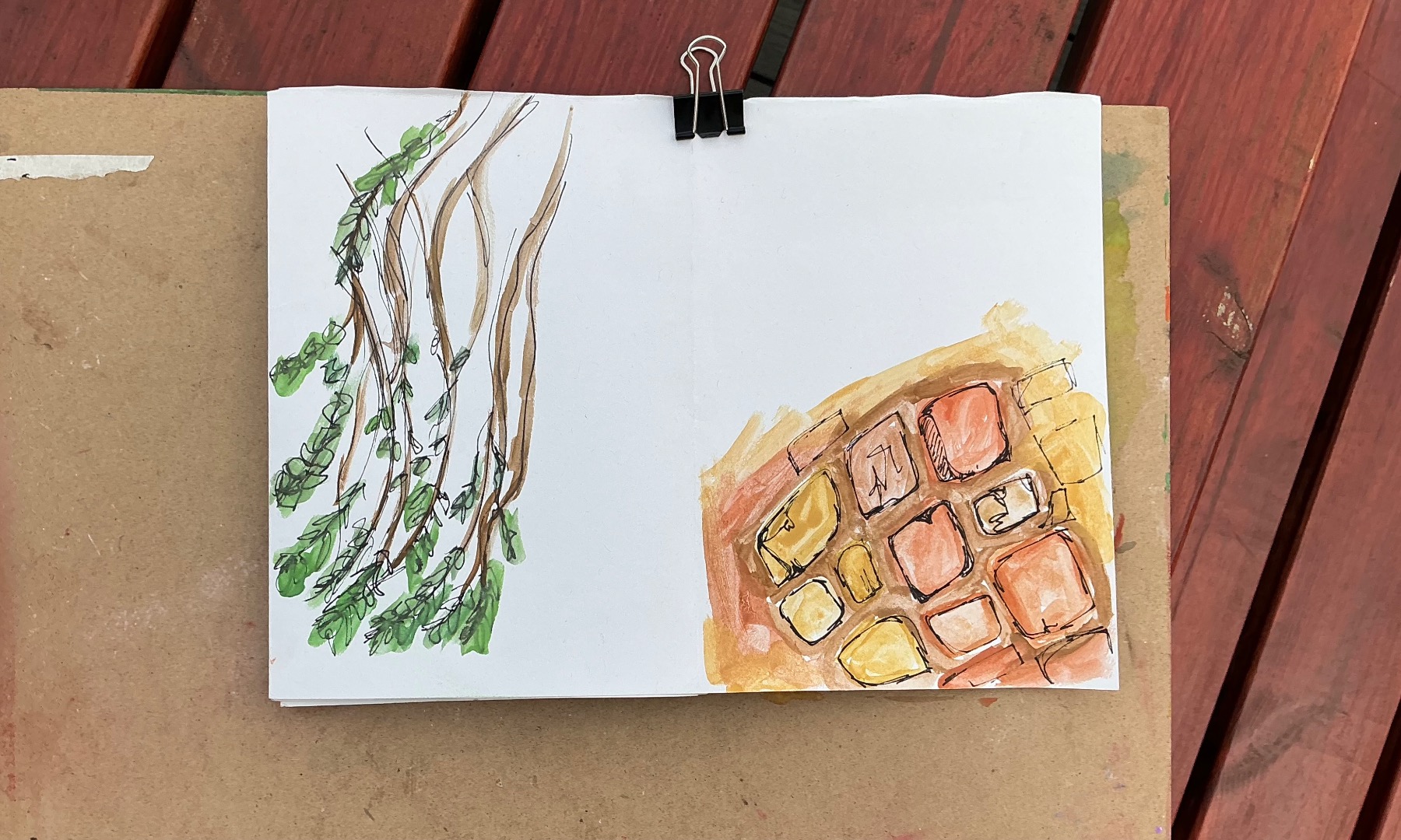 Hockney Inspired Watercolour Sketches