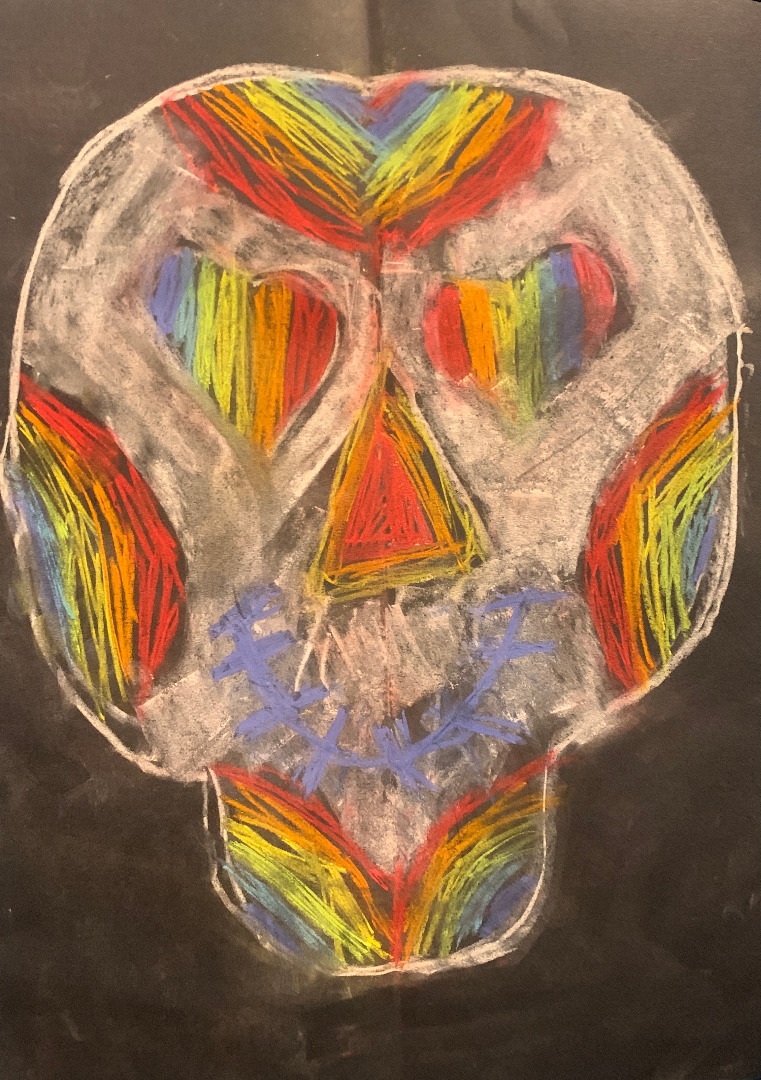 Symmetrical Chalk Skulls