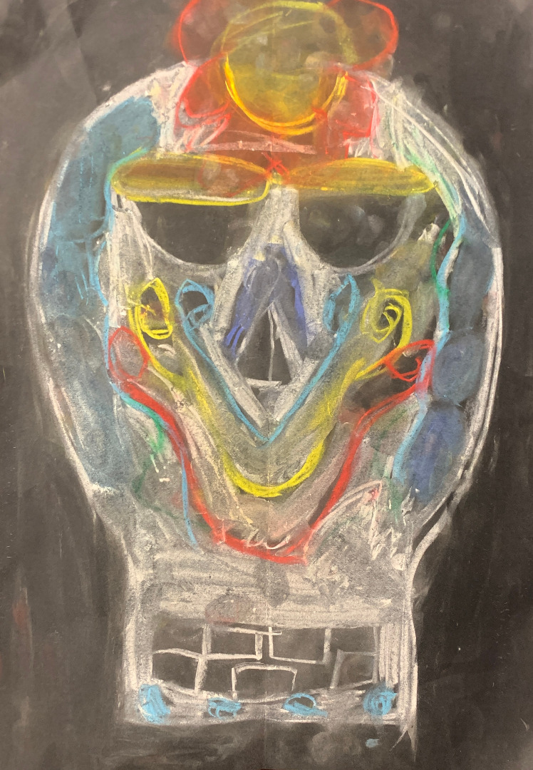 Symmetrical Chalk Skulls