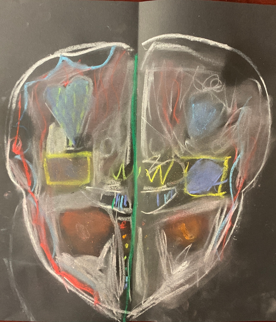 Symmetrical Chalk Skulls