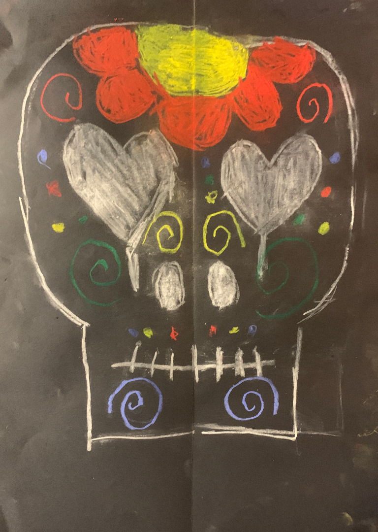 Symmetrical Chalk Skulls